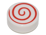PARTS | Tile, Round 1 x 1 with Red Spiral Pattern [98138pb013]