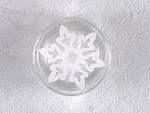 PARTS | Tile, Round 1 x 1 with White Snowflake with 6 Points Pattern [98138pb104]