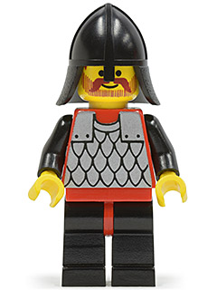 LEGO | CASTLE | PRELOVED | Scale Mail - Red with Black Arms, Black Legs with Red Hips, Black Neck-Protector [cas149]