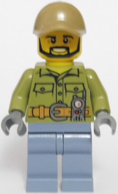 LEGO | MINIFIGURE | Volcano Explorer - Male, Shirt with Belt and Radio, Dark Tan Cap with Hole, Black Angular Beard [cty0695]