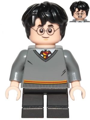 LEGO | MINIFIGURE | HARRY POTTER | PRELOVED | Harry Potter, Gryffindor Sweater, Black Short Legs [hp150]