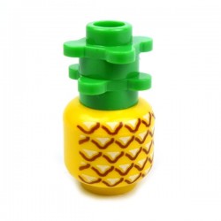 PARTS | Minifigure, Head without Face Pineapple Pattern - Hollow Stud [3626cpb1018]