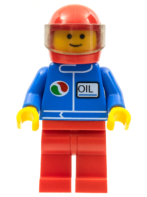 LEGO | MINIFIGURE | CITY | PRELOVED | Octan - Blue Oil, Red Legs, Red Helmet, Trans-Black Visor [oct051]