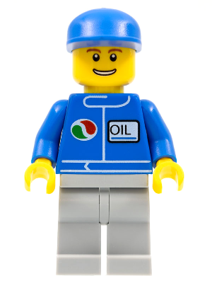 LEGO | MINIFIGURE | CITY | PRELOVED |  Octan - Blue Oil, Light Bluish Gray Legs, Blue Cap [oct063]