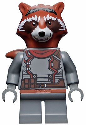 LEGO | MINIFIGURE | MARVEL | NEW | Rocket Raccoon - Dark Bluish Gray Outfit [sh742]