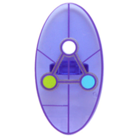 PARTS | Trans Purple Shield Oval with Dimensions Keystone Symbol with White, Lime and Medium Azure Circles Pattern [92747pb07] - BLOCK Shop ZA
